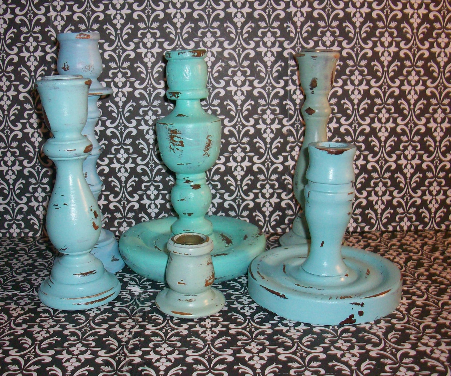 6 Shades of the Beach Candle Holders