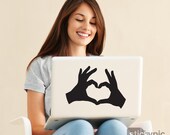Heart-shaped Hands (Laptop Decal Removable Vinyl Laptop Sticker Computer Decal Apple Macbook Mac Geekery Wall Sticker Love)