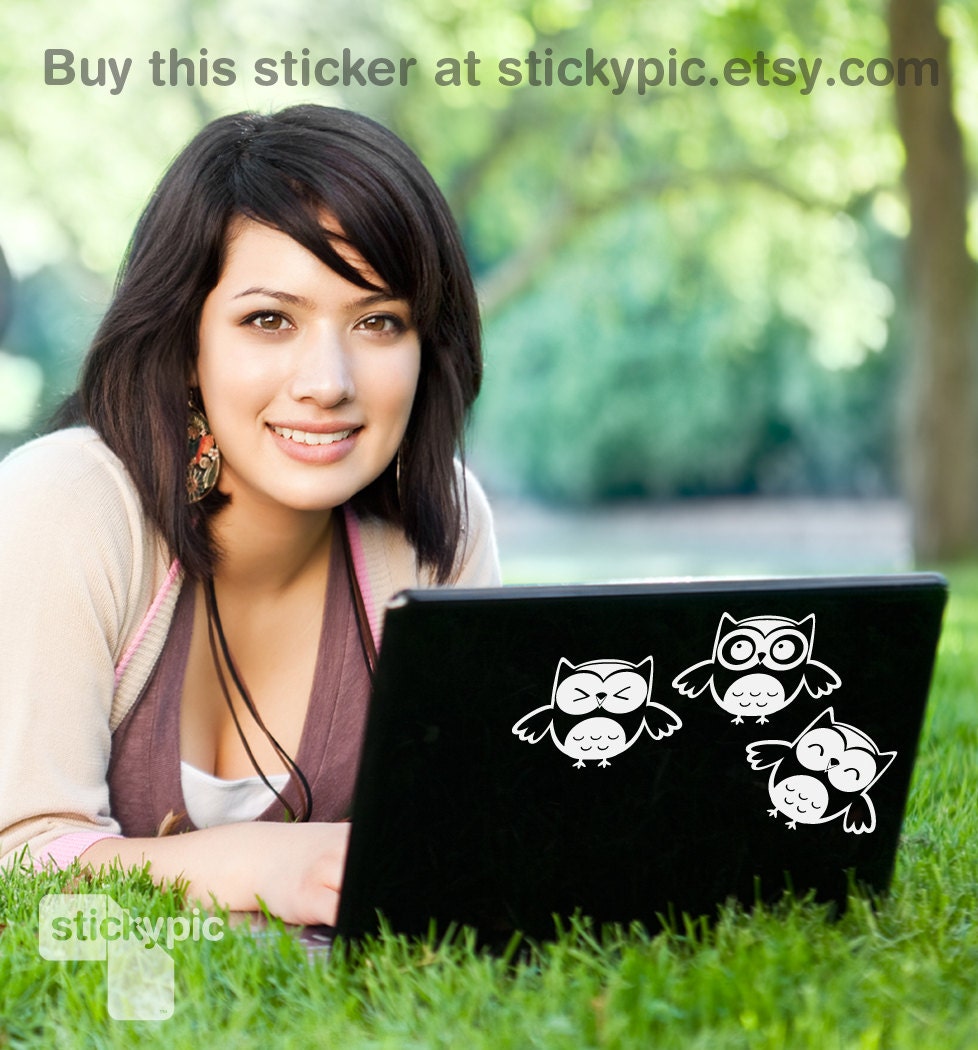Owl-A-Flutter (Laptop Decal Removable Vinyl Laptop Sticker Computer Decal PC Apple Macbook Mac Geekery Wall Sticker)