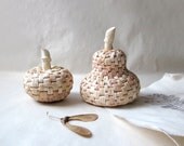 Hand crocheted pear and apple , home decor