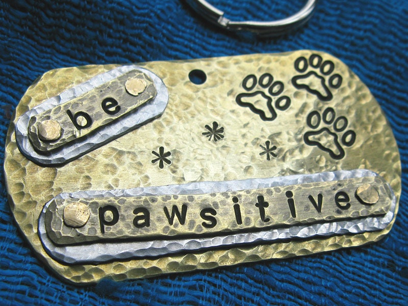 Custom Pet Dog ID Tag in Military Brass