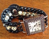 Triple Row Black and Dalmation Watch