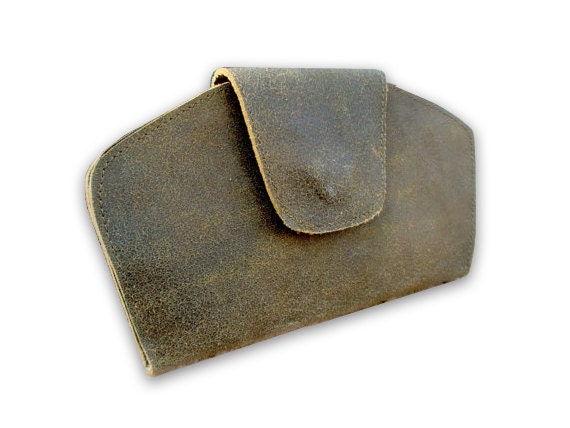 Free shipping, Rough brown Leather Wallet, leather clutch, gift for her, women leather purse