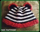 READY TO SHIP Striped Bear Hat