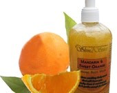 MANDARIN & SWEET ORANGE Organic Body Wash - No Synthetic Fragrance Oils - Real Fruit - No Sodium Laurel Sulfate - Non Toxic - 8 oz