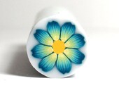 Turquoise and orange petals Polymer Clay Flower cane