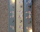 Vintage Blue or White Goose and Heart 12 Inch Ruler Never Used 1980s School or Decoration Wooden