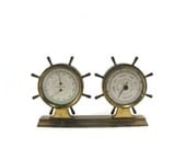 Vintage brass thermometer and barometer by Airguide