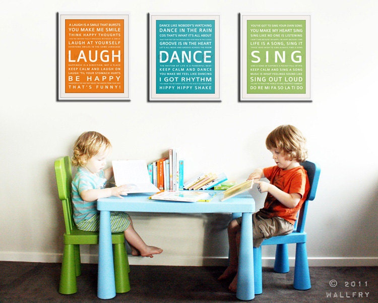 Children wall art. Baby nursery art print. Typography art for kids. nursery wall quotes 3- 11x14 prints by WallFry