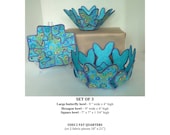 Butterfly fabric bowl pattern, original design, set of 3