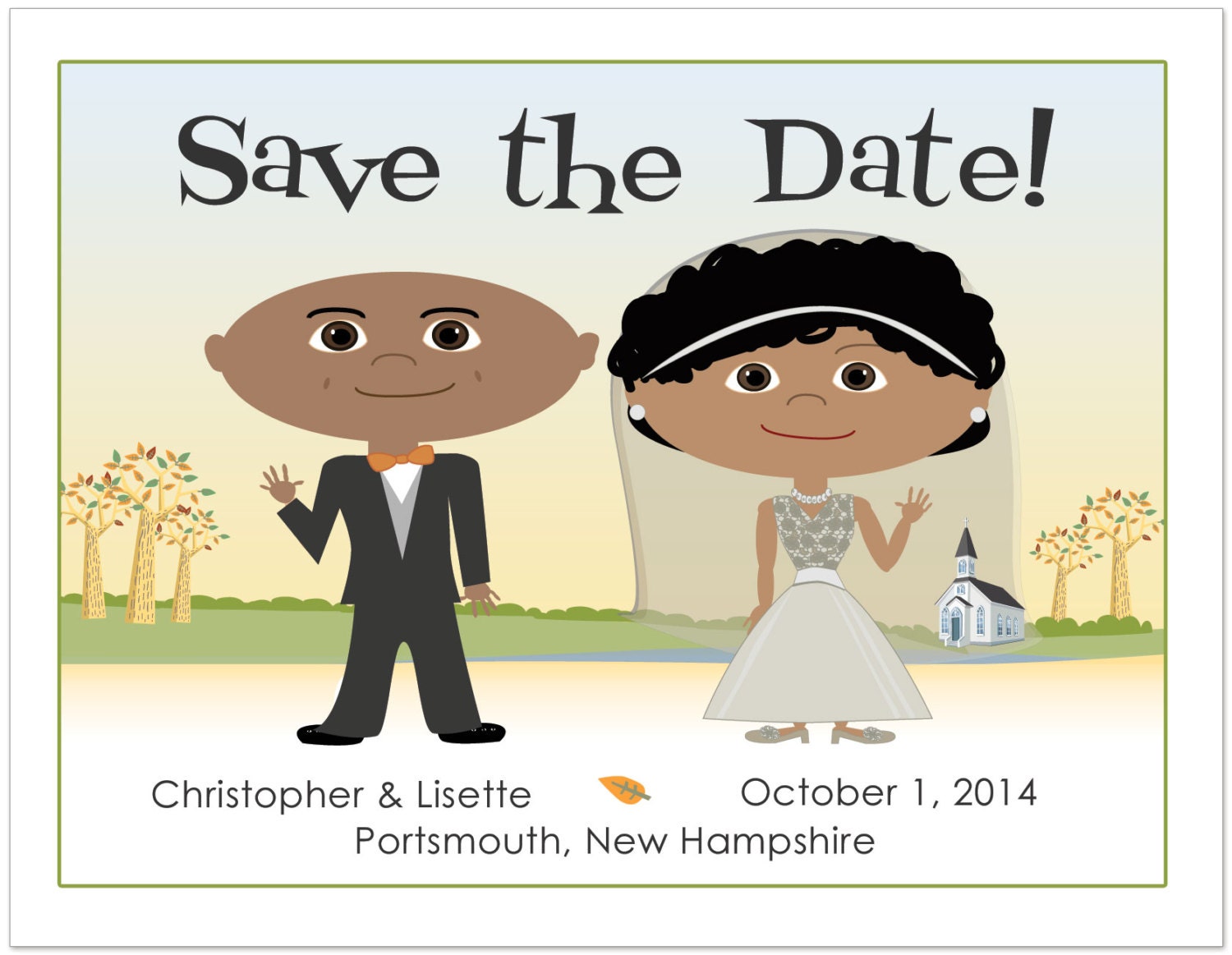 Fall Wedding Save the Dates - Available as Cards or Magnets