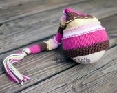 Knit Newborn Hat, Newborn Photography Prop, Newborn Nightcap, Photography Prop, Knit Baby Elf Hat
