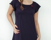 jersey dress - dark purple - polka dots