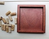 Wine Cork Trivet - Reclaimed wood DIY craft kit -  cordovan red stain - DIY wine cork crafts