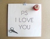 ps i love you -  laser cut and embroidered wall art