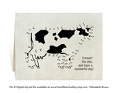 Dot-to-dot cow digital art prints black from your computer, so always have a card on hand for birthday or fun project for children any age.