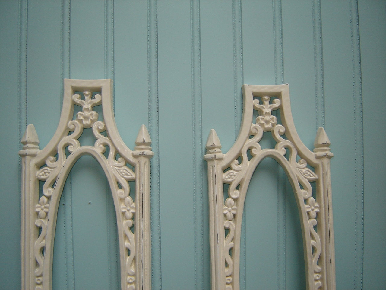 ornate candle sconce pair (2) ornate taper candle wall sconces creamy white distressed