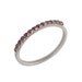 Thin Channel Stacked Ruby Wedding Ring in 14k White Gold