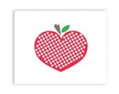 Heart Shaped Apple  8 x 10 Art Print/Wall Art - Baby Nursery Decor and Children's Room Decor