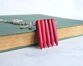 CLEARANCE - all must go, Red Sticks Howlite Necklace Spike Necklace Bohemian Style Gemstone Jewelry Spring Fashion Beadwork Necklace