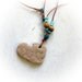heart stone Necklace Jewelry - natural heart shaped beach stone