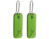 Drop Tapa Earrings Green
