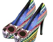 Day of the dead hand painted shoes