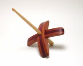 Medium Turkish Spindle: Eastern Cedar, Purpleheart, and Curly Maple