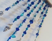Cobalt and Teal Beaded Hanging Mobile