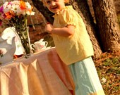 Girls Short Sleeve Yellow Peasant Top