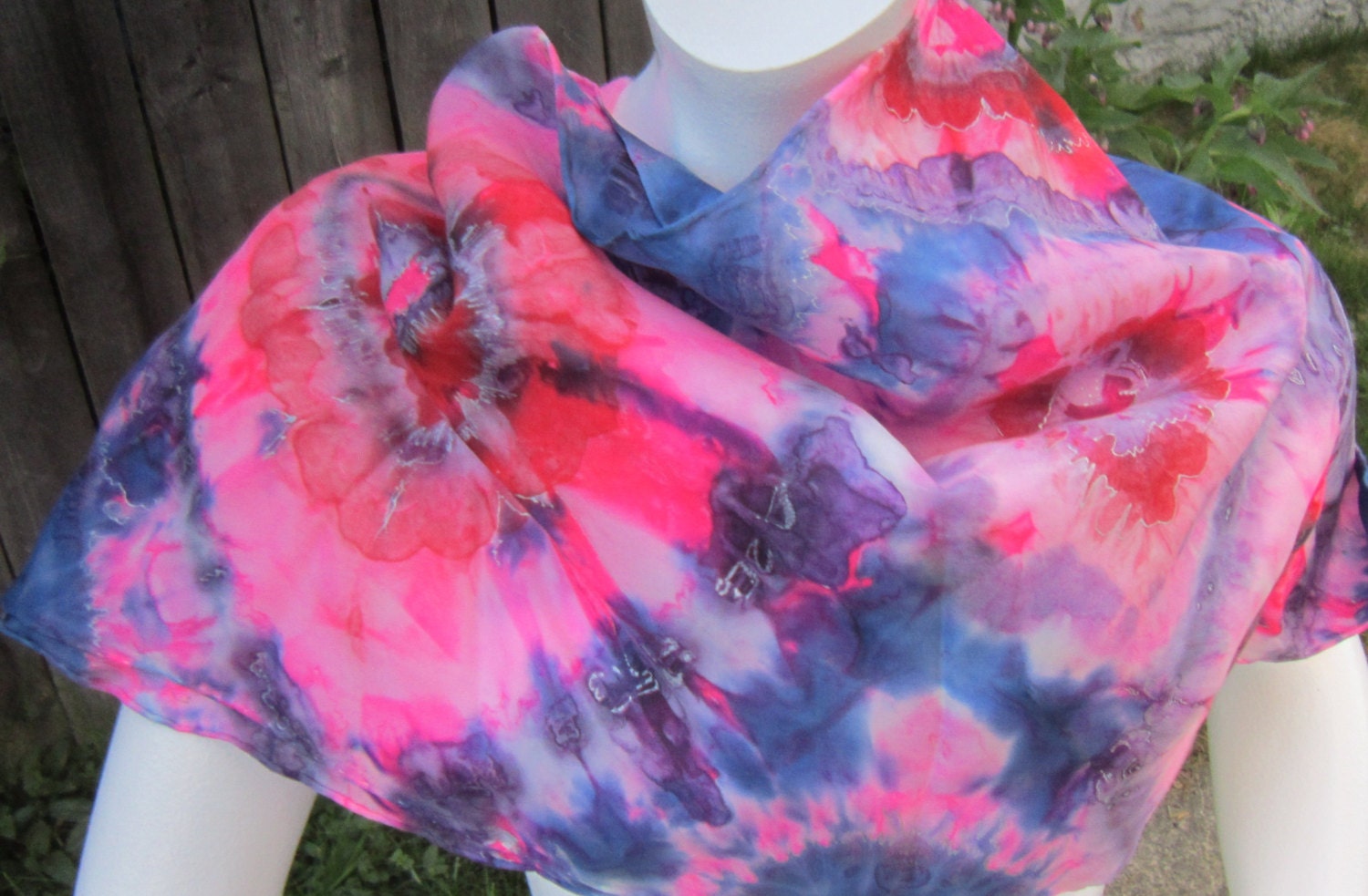 Pink Petunias Scarf