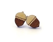 NEW - Wooden Acorn Stud Earrings