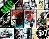 STAR WARS SALE -  Art illustrations - Gift Pack - any 4 art prints size 5x7