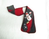 Recycled Wool Sweater Scarf Made from Felted Sweaters, Fleece Backing and blanket stitched edges - 7