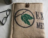iPad Case/ Upcycled Coffee Bean Bag/ Go Green
