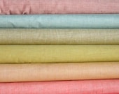 Soft cotton fabric. Spring colors. Pick any 4 colors. Handwoven. Fat quarter set perfect for doll couture.