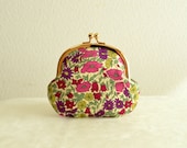 Liberty Poppy & Daisy floral clasp coin purse in Purple