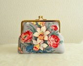 Novelty floral Clutch wallet in Grey