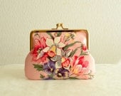 Handmade Gorgeous floral Clutch wallet Pink