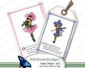 Vintage Flower Children Illustrations Poetry (Your CHOICE - ACEO or Tags) Elizabeth Gordon, Spring, Garden, Kids, Ephemera - Set 1