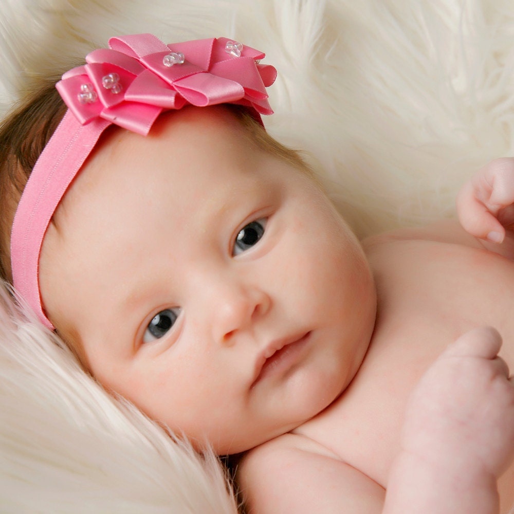 Satin Tiara Headband in Candy Pink
