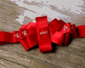 Satin Tiara Headband in Red