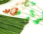 100pcs 3/64 inch flower stems / length 24inch (60cm) / green wires / rose stem / 131
