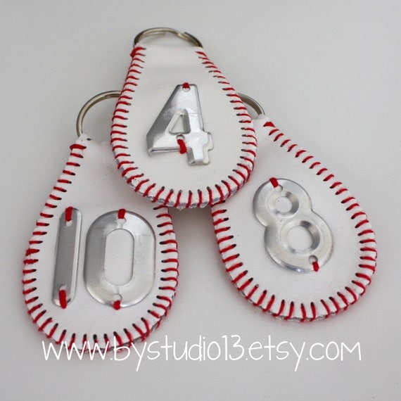 The Original Baseball Keychain genuine leather by ByStudio13