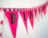 Minnie Mouse Fabric Birthday Party Banner - Bunting - Party Flags