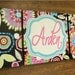 large colorful nursery art- personalized triptych - name monogram initials- hand painted- M2M bedding or decor