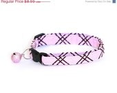 ON SALE Safety Cat Collar - Pretty in Pink Stripes - Breakaway Cat Collar