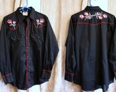 Vintage Dee Cee Brand Western Wear Mens Cowboy Shirt 50s 60s Rockabilly Punkabilly Size 34