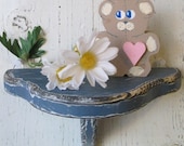 Wooden Shabby Chic Accent Shelf, Hand crafted Distressed Cottage Style, Rustic Country with many color