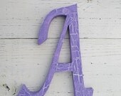 Distressed 8 inch Letters with Crackle, Home Decor, Wall Letters, Calligraphy Font, Nursery Decorations, Your choice of colors.